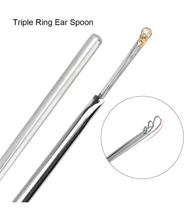 3 Pcs Stainless Steel Ear Pick Earwax Removal Kit - Triple Ring Ear Spoon Remover Tool - Buy Online on GoSupps.com
