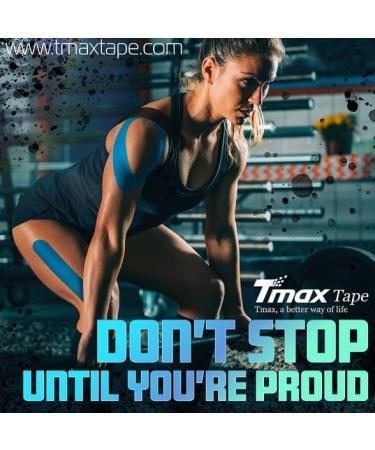 Tmax Waterproof Kinesiology Tape - Athletic Muscle Support Pain Relief & Joint Care (5m x 5cm Pack of 2) - International Shipping Available - Buy Online on GoSupps.com