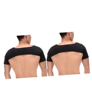 FRCOLOR 2pcs Double Shoulder Brace for Men Shoulder Brace Shoulder Brace for Weightlifting Sports Braces Sholder. Brace for Men Sports Protective Gear Fitness Seamless XLx2pcs Blackx2pcs