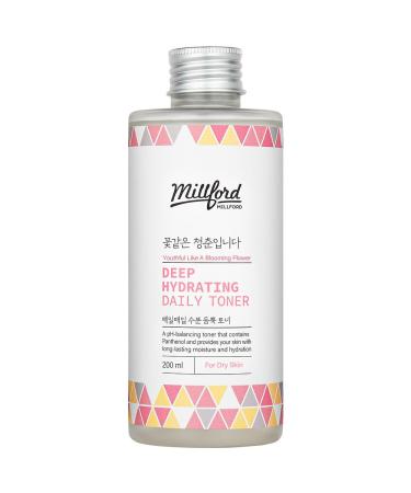 Deep Hydrating Daily Toner 6.76 Oz 200ml Moisturizing Toner Alcohol Free Fragrance Free pH Balance Panthenol Betaine Vitamin B5 Korean Skincare