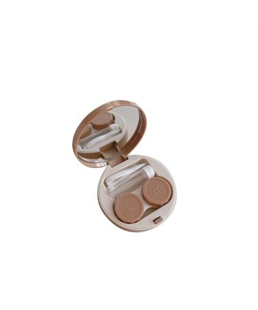 NFEGSIYA contact lens container 1 piece of contact lentils Care with mirror nice solid sustainable round box cosmetic contact lenses bearing case (color: gray)