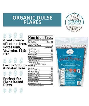 Organic Dulse Flakes from Maine Coast Seaweed - Atlantic Ocean Sea Vegetables for Keto, Paleo, Vegan, and Gluten-Free diets - 3oz Bag - Buy Online on GoSupps.com