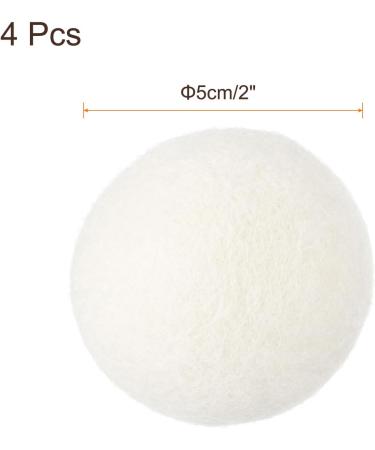 sourcing map 4 Pcs Wool Dryer Balls 2 Inches Wool Laundry Dryer Balls for Reducing Clothing Static and Wrinkles White 2" White - Buy Online on GoSupps.com