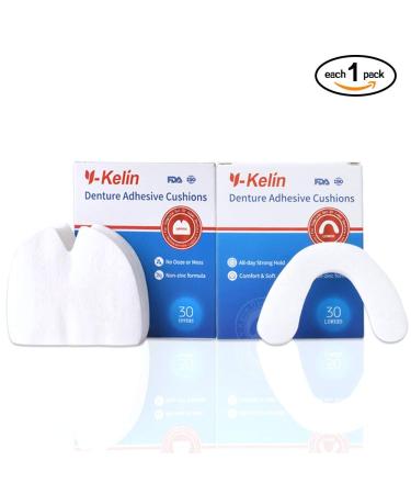 Denture Adhesive Cushion 60 Pcs Pack - Upper & Lower 30 Pads Each - Buy Online on GoSupps.com