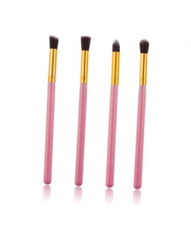 WOONEKY 4pcs Set Eye Make-up Brush Kit Eyeshadow Stick Foundation Makeup Brushes Eye Cosmetic Brushes Pink