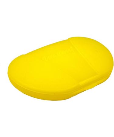 Small Pocket Pill Box with 4 Compartments - Holds Up to 20 Pills | 3 x2 | Pack of 2 Yellow - International Shipping Available - Buy Online on GoSupps.com