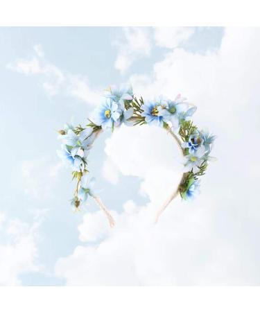 Minkissy Floral Headband for Women & Girls - Elegant Flower Crown for Weddings Christmas & Festivals in Red & Blue - Buy Online on GoSupps.com