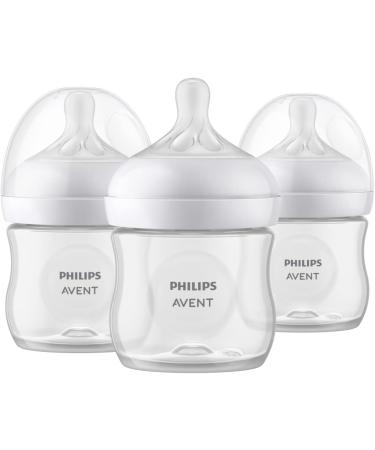 Philips Avent Natural Baby Bottle With Natural Response Nipple Clear 4oz 3 pack SCY900/03 - Buy Online on GoSupps.com