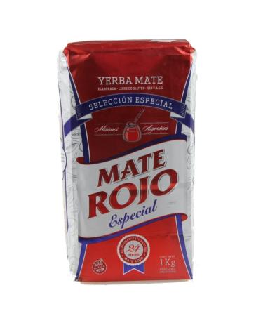 Yerbee Mate Rojo Yerba Mate Tea Seleccion Especial 1 kg - maturing period is 12 to 24 months | detox and energy drink