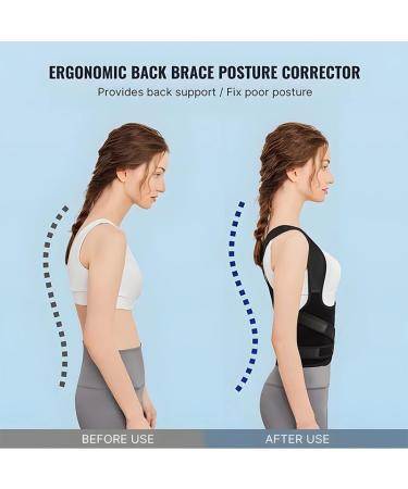 Black Posture Lumbar Support Belt for Women | Adjustable Back Pain Corrector - Breathable & Comfortable for All Ages - Buy Online on GoSupps.com