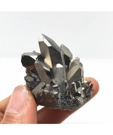 Natural Crystal 50g Silver Angel Halo Quartz Cluster Titanium Coating Natural Electroplating Quartz Cluster Curing Power Stone Crystal HOMEZHOU - Buy Online on GoSupps.com