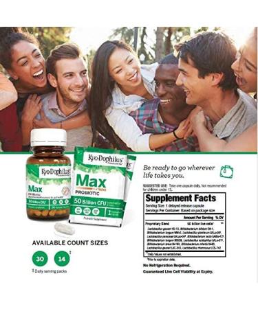 Kyolic Kyo-Dophilus Max Probiotic 50 Billion CFU - 14 Vegetarian E-Z Packs Capsules - Buy Online on GoSupps.com