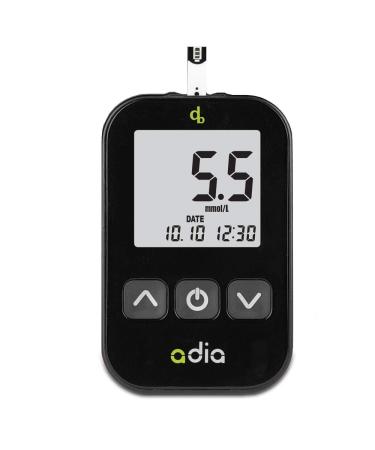 Adia Diabetes Starter Set: Blood Sugar Measuring Device (MMOL/L) & 110 Test Strips - Simple Self-Control for Diabetes Management - Buy Online on GoSupps.com