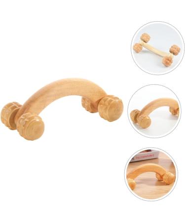 Lurrose Wooden Massage Roller - Back & Facial Massage Device for Deep Tissue Relief | Handwick Foot & Arm Roller 17x6.8cm - Buy Online on GoSupps.com