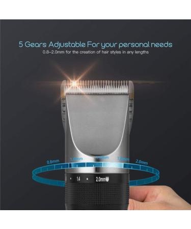 Professional Cordless Hair Clipper - Low Noise Rechargeable Haircut with Titanium Ceramic Blade | Adjustable 0.8-2mm Electric Shaving - Ideal for Easy Home Grooming - Buy Online on GoSupps.com