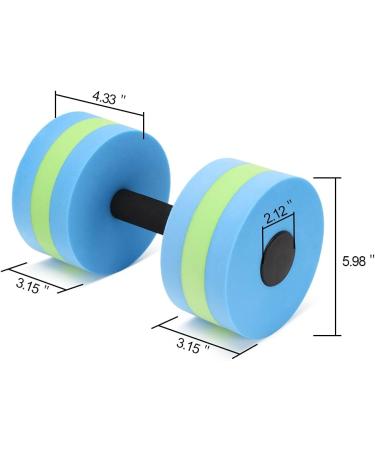OSMOFUZE Aquatic Exercise Dumbbells - Set of 2 for Water Aerobics and Pool Fitness | Blue-Green Dumbbells - Buy Online on GoSupps.com