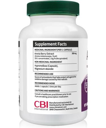 North American Aronia 50:1 Extract 15000 mg Strength 120 Vegan Capsules 4-Month Supply - Buy Online on GoSupps.com