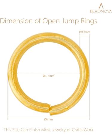 BEADNOVA 6mm Gold Open Jump Rings for Keychains & Necklace Repair (300Pcs) - Buy Online on GoSupps.com