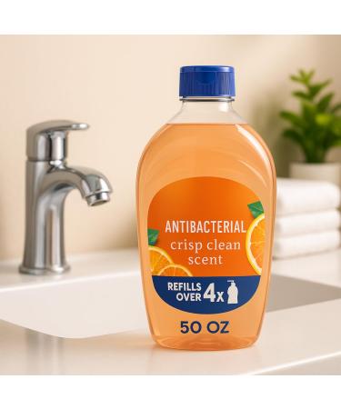 Crisp Clean Liquid Hand Soap Refill 50 fl oz Large Bathroom and Kitchen Hand Wash Refill Bottle Sink Soap Refill for Everyday Handwashing Clear Fresh Scent - Buy Online on GoSupps.com
