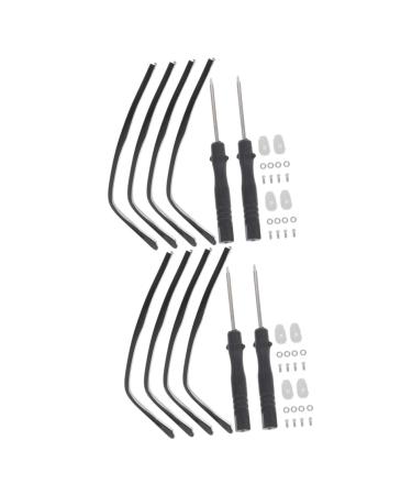 Lurrose 4 sets of glasses accessories glasses repair set with universal glasses replacement temporal arms for sunglasses Men and women metal plate replace blackx2st 13.3x0.6cmx2pcs