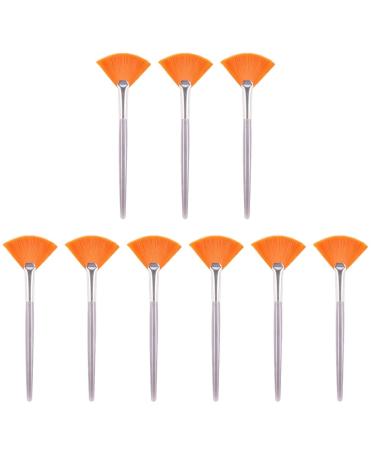 FRCOLOR 9 Pcs Mask Brush Lady Tools Pink Cosmetic Tools Makeup Cosmetic Brush Powder Applicator Hairless Facial Brush Make up for Face Smooth Handle Miss Fan Sector