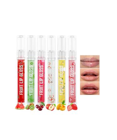 HADAVAKA Moisturizing Lip Oil Fruit Lip Gloss Plumper Clear Lip Oil Fruit Liquid Lip Oil Replenishes Water Moisturizes Lip Glaze Nonsticky Liquid Lipstick Can Keep Your Lips Plumper