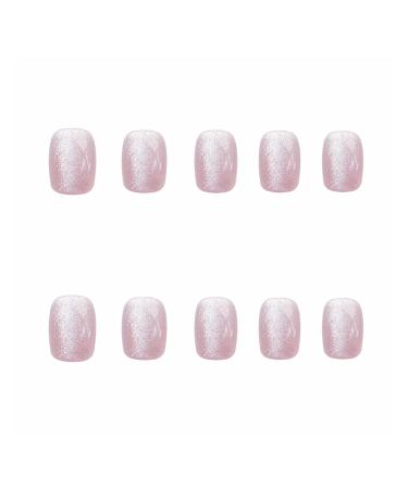 Chtom Slim Powder Fake Fingernar Wearing a Nail Sticker 1 Piece Metal Sticker 24 Pieces