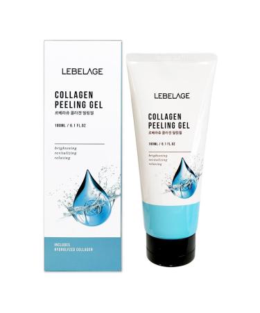 Lebelage Collagen Peeling Gel 6.08 oz | Gentle Exfoliating Gel with Collagen Wash-Off Gommage Texture for Smooth and Comfortable Skin Feel | Lightweight Non-Abrasive Care Formula | Korean Skincare