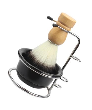 Frcolor 1 set of razor foam shell holder for bare turf rasi razor hairdressing hairdresser shaving set personal care hairdresser dust brush travel desk bowl cover stainless steel 12x8.5cm black