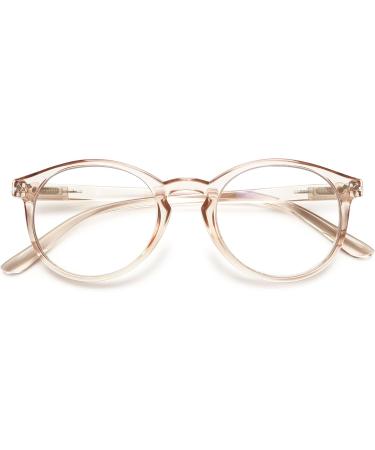 Vevesmundo Vintage Blue Light Filter Reading Glasses | Anti-Blue Light Visual Aid for Men & Women | Transparent Light Brown 2.0x - Buy Online on GoSupps.com
