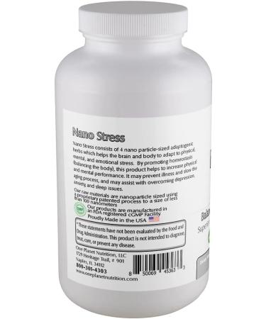 One Planet Nutrition Nano Stress 500 mg Veggie Capsules (120 Servings) Nano Adaptogenic Blend Vegan Non-GMO Gluten-Free - Buy Online on GoSupps.com