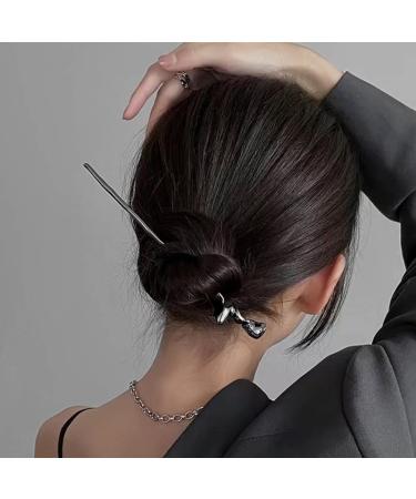 2022 Abstract Minimalist Hair Sticks Set for Women - Punk Metal Chopsticks Hairpin Accessories (2PCS) - Buy Online on GoSupps.com
