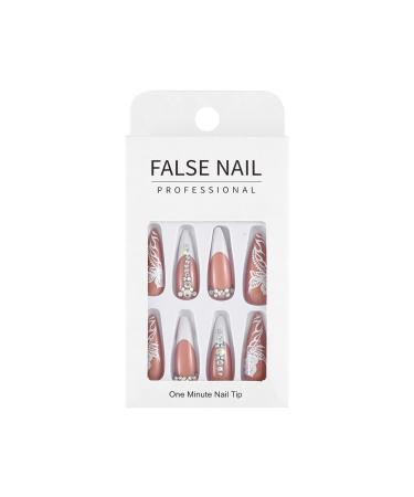 Sethexy Long Stiletto False Nails - Pink Flower Glossy Press-On Nail Tips (24 pcs) for Women & Girls - Acrylic French Nail Art - Buy Online on GoSupps.com