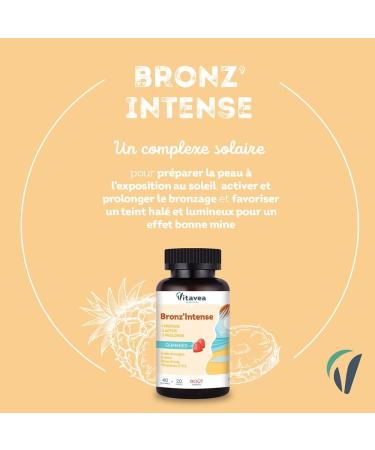 Vitavea - Bronz'Intense Solar Gummies Bronz'Intense Food Supplement Prepare Active Prolonging Tinted Complexion Evening Primrose Copper Indian Rose Vitamins C & E 40 Gummies Vegan - Buy Online on GoSupps.com