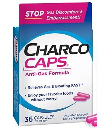 CharcoCaps Activated Charcoal 260 mg Capsules 36 CP - Buy Packs and SAVE (Pack of 2)
