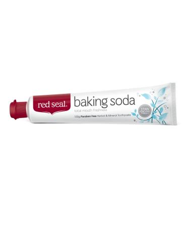 Red Seal Baking Soda Toothpaste   Neutralizes Plaque Acids  Nourishes  Protects Teeth & Gum Health Naturally & Cleans for Visibly Brighter Smile 3.5oz