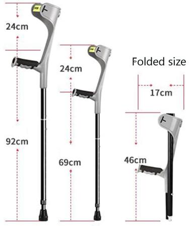 Folding Crutches 1 Pair Lightweight Walking Stick for Adults Kids Women Man Healthcare with Non-Slip Hand Grips Open Cuff (Color : Black) Warm Life - Buy Online on GoSupps.com