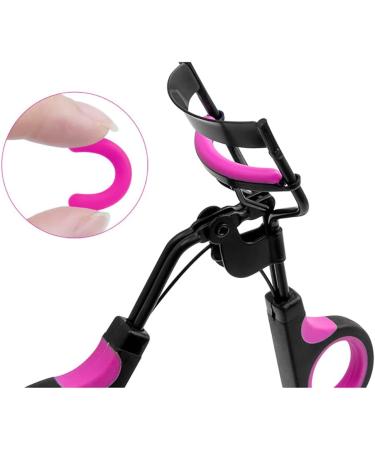 Eyelash Curler Professional Lash Curler with 6 Extra Silicone Refill Pads Lash Curler Lash Curler Handle Tool Cosmetic Makeup Tools for Women and Girls Black Pink - Buy Online on GoSupps.com