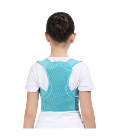 Profesional Child Adjustable Back Chest Support Belt Posture Corrector Shoulder Brace Tape Posture Correct Orthotics(Blue Extra Small-XS) Extra small-XS Blue