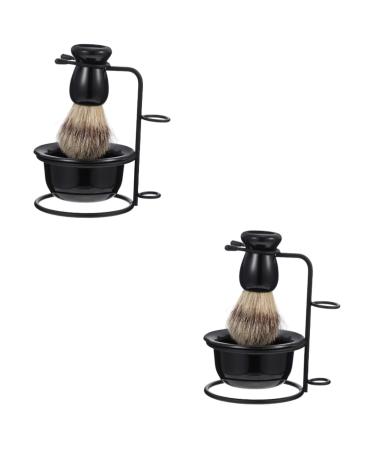2 Sets Beard Set Professional Shaving Bowl Wear-resistant Shaving Cup Wear-resistant Shave Brush Wear-resistant Beard Brush Convenient Shave Brush Convenient Shaving Bowl