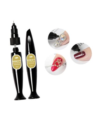 1Pc Fake Nails Glue Fake Nail Glue Nail Gel nailpaint 3D Nail Drill Glue Nail Polish Drill Pen Glue Nail Accessories Filling Glue Pen Disposable gem Glue Builder Second Generation As Shown 13.3*2.2cm - Buy Online on GoSupps.com
