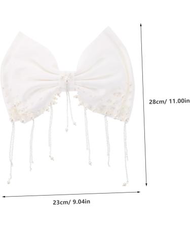 FRCOLOR Girl Hair Accessories Girls Hair Accessories Pearl Hair Clips Bridal Hair Accessories Fringe Trim Girl Bows Pearls Hair Bow Girls Hair Bows White Miss Metal Headgear Wedding - Buy Online on GoSupps.com