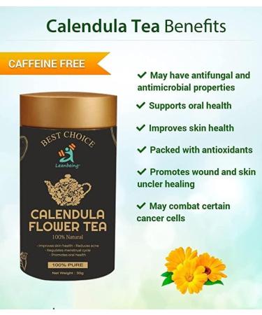 DKM Leanbeing Calendula Flower Tea 30g - Promotes Healthy Skin, Reduces Acne, Supports Oral Health - Buy Online on GoSupps.com