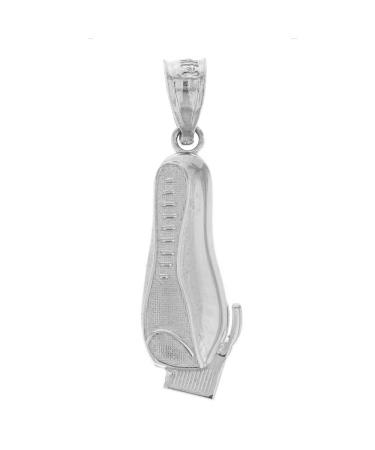 925 Sterling Silver Men's Electric Shaver Straight Edge Razor for Barber Pendant