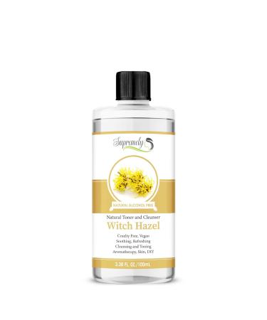 Supremely Witch Hazel Liquid|Pure & Natural Cruelty Free Cleansing & Toning| Ideal for Aromatherapy Skincare and Beauty Recipes Cap Bottle (100ML)