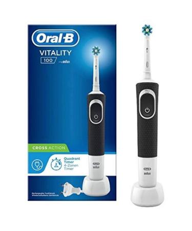 Oral-B - Vitality 100 CrossAction White black 1 Count (Pack of 1)