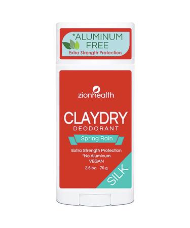 Claydry Deodorant - Spring Rain 2.5 Ounce (75 ml) Stick(S) Spring Rain Silk