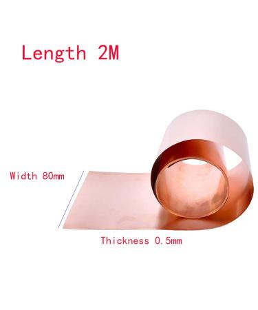 LSCAILIAO Copper Metal Sheet - Pure Cu Foil Roll for Home and Creative Experiments Length 2m Thickness 0.5mm width 80mm - Buy Online on GoSupps.com