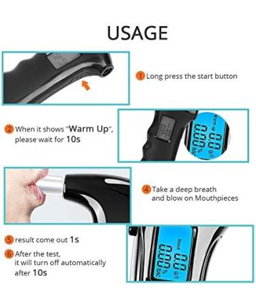 Professional Mini Alcohol Tester - LCD Display Portable Fast & Accurate Results | Includes 5 Mouthpieces - Buy Online on GoSupps.com