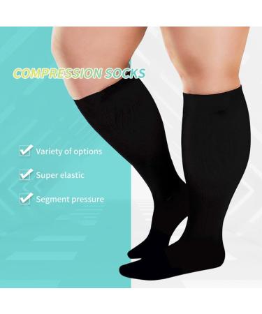 WOOAUTO Compression Stockings for Men & Women - 2 Pairs Thick Calves 3XL Skin Color Support Socks for Thrombosis Leisure & Pregnancy - Buy Online on GoSupps.com